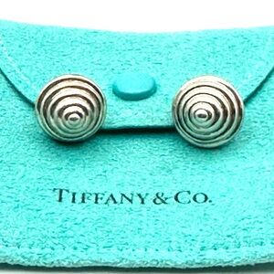 Tiffany & Co Silver Spiral Cone Stud Earrings